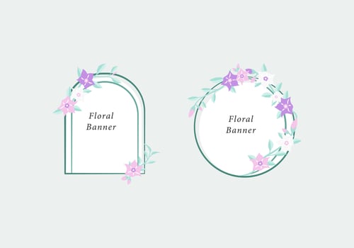 sweet foliage flower on frame background vector