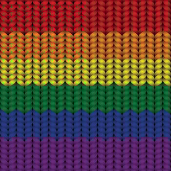 LGBTQ rainbow flag on a braided rop.. Freedom and love concept. Activism, community and freedom Concept. Vector illustration.