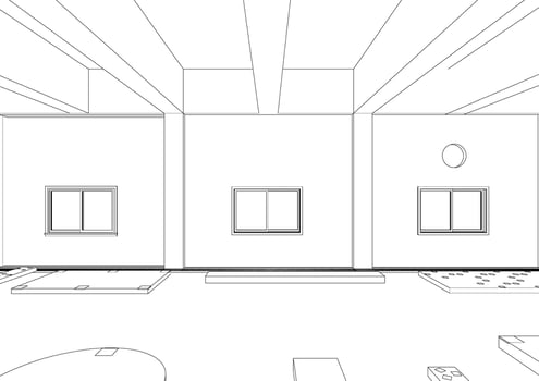 3D illustration of industrial building vector