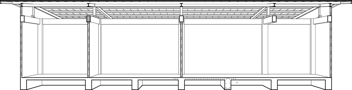 3D illustration of industrial building vector
