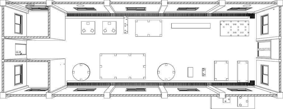 3D illustration of industrial building vector