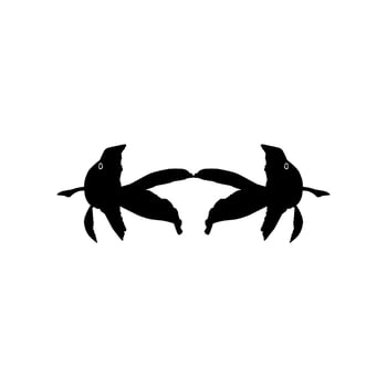 Pair of the Gold Fish Silhouette, can use for Logo Gram, Art Illustration, Pictogram, Website, Decoration, or Graphic Design Element. Vector Illustration