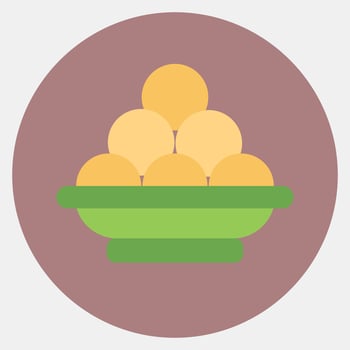 Icon laddu. Diwali celebration elements. Icons in color mate style. Good for prints, posters, logo, decoration, infographics, etc. vector
