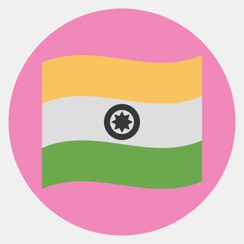 Icon indian flag. Diwali celebration elements. Icons in color mate style. Good for prints, posters, logo, decoration, infographics, etc. vector