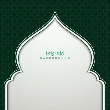 Green and white islamic background vector