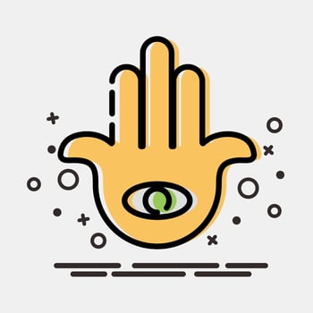 Icon hamsa. Diwali celebration elements. Icons in MBE style. Good for prints, posters, logo, decoration, infographics, etc. vector