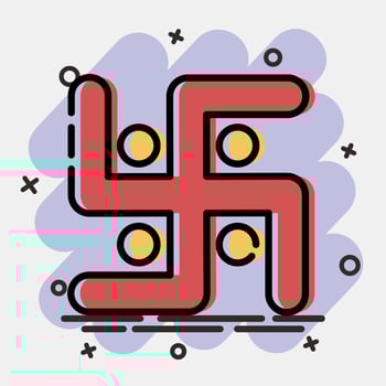 Icon swastika. Diwali celebration elements. Icons in comic style. Good for prints, posters, logo, decoration, infographics, etc. vector