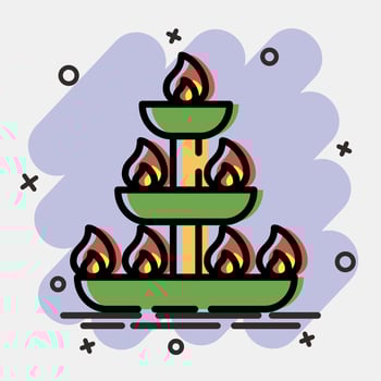 Icon candles. Diwali celebration elements. Icons in comic style. Good for prints, posters, logo, decoration, infographics, etc. vector