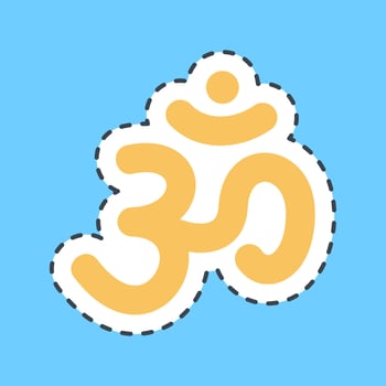 Cutting line sticker hindu. Diwali celebration elements. Good for prints, posters, logo, decoration, infographics, etc. vector