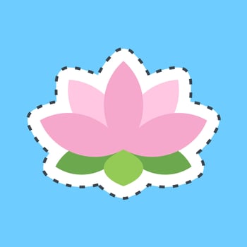 Cutting line sticker lotus. Diwali celebration elements. Good for prints, posters, logo, decoration, infographics, etc. vector