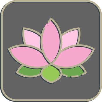 Icon lotus. Diwali celebration elements. Icons in embossed style. Good for prints, posters, logo, decoration, infographics, etc. vector