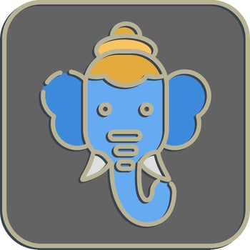 Icon ganesha. Diwali celebration elements. Icons in embossed style. Good for prints, posters, logo, decoration, infographics, etc. vector