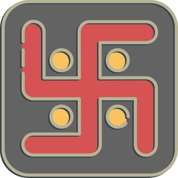 Icon swastika. Diwali celebration elements. Icons in embossed style. Good for prints, posters, logo, decoration, infographics, etc. vector