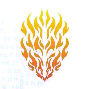 illustration vector graphic of tribal art design fire dragon face in tattoo style