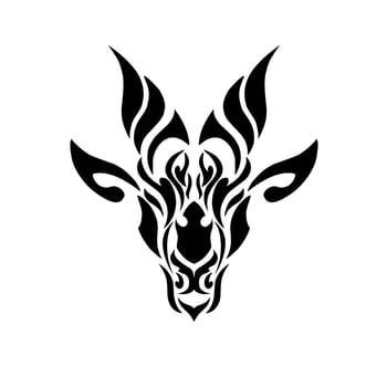 illustration vector graphic of tribal art design abstract goat face