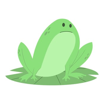 cute green frog animal illustration vector