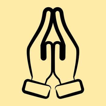 Icon pray. Diwali celebration elements. Icons in hand drawn style. Good for prints, posters, logo, decoration, infographics, etc. vector