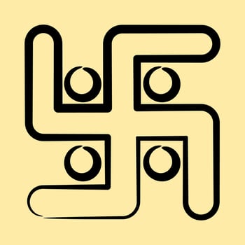 Icon swastika. Diwali celebration elements. Icons in hand drawn style. Good for prints, posters, logo, decoration, infographics, etc. vector