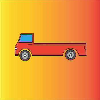 red truck on a gradient background vector