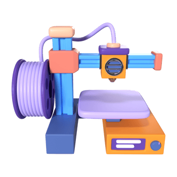 FDM Mini 3D Printer 3D Illustration Icon png