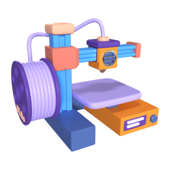 FDM Mini 3D Printer 3D Illustration Icon png