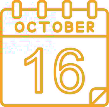 16 October Vector Icon