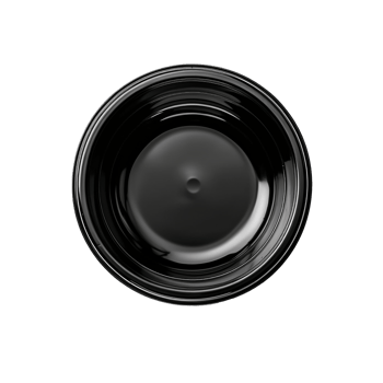 Plastic black empty round shaped container on the transparent background, created with generative AI png