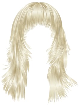 trendy woman long hairs  blonde  colors .  beauty fashion .  realistic 3d vector