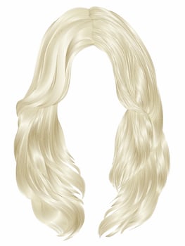 trendy woman long hairs  blonde  colors .  beauty fashion .  realistic 3d vector
