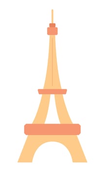 Paris Eiffel tower silhouette black and white 2D cartoon object. Famous landmark. Tourist attraction France isolated vector outline item. Europe travel destination monochromatic flat spot illustration