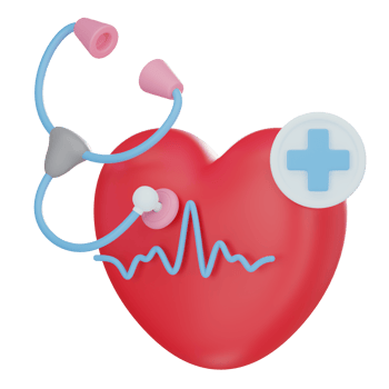 Stethoscope Hearing Heart Rates 3D illustration png