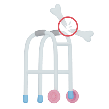 Walker Broken bones 3D illustration png