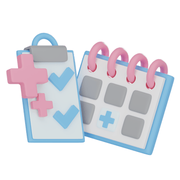 Medical Report And Calendar 3D illustration png