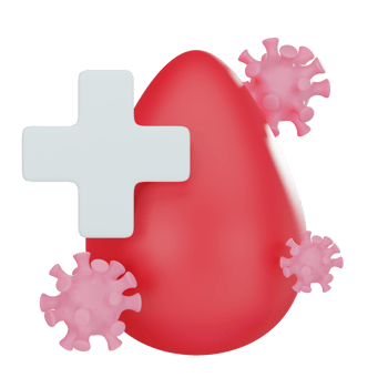 Blood Drop And Virus 3D illustration png