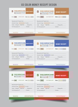 Money Receipt Template, professional and modern minimal business invoice template, bill, voucher, receipt, quotation, list, price list, money slip, deposit and withdrawal slip design template vector