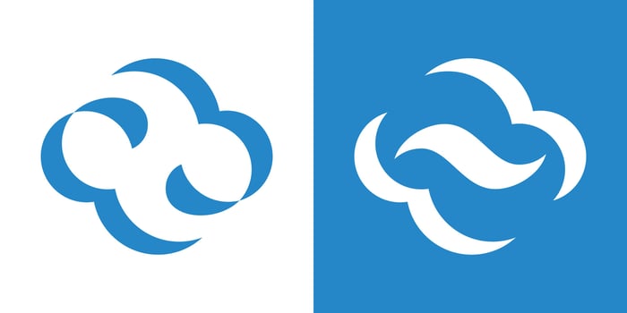 cloud and wave logo design icon vector illustration