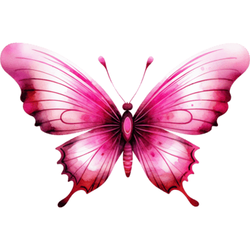 Butterfly Watercolor Blooming Pink. AI Generative png