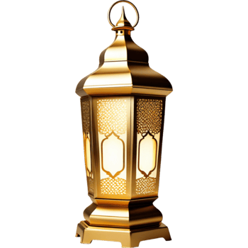 Ramadan Lantern Luxury Gold Lamp. AI Generative png