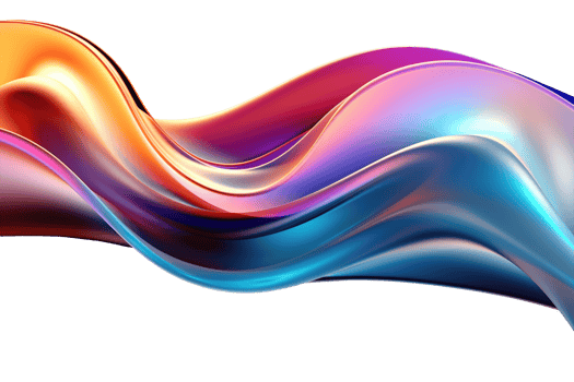 3D Iridescent Abstract Shape Isolated PNG - Generative AI