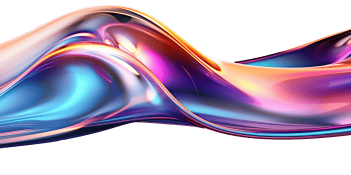 3D Iridescent Abstract Shape Isolated PNG - Generative AI