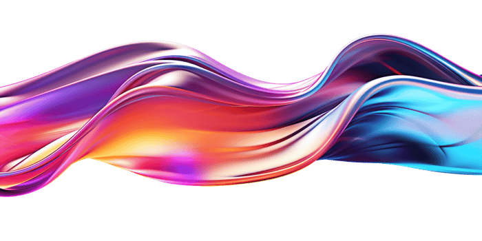 Iridescent 3D Abstract Shape Isolated AI Generative png