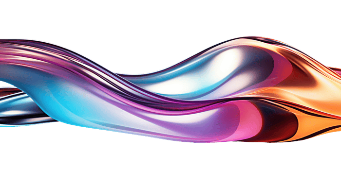 3D Iridescent Abstract Shape Isolated PNG - Generative AI