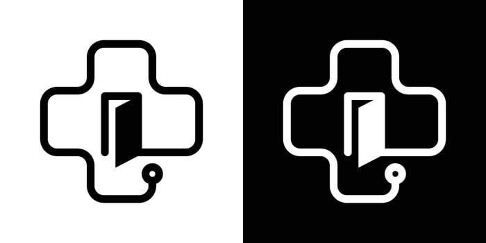 open door medical logo design icon vector illustration