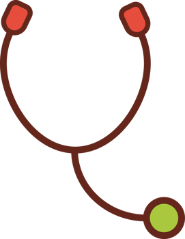 stethoscope flat icon 3 colors. png