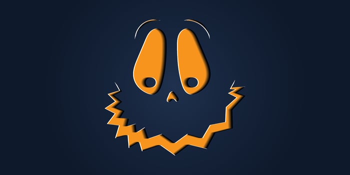 Simple halloween pumpkin expressions in paper cut style for poster or brochure. vector