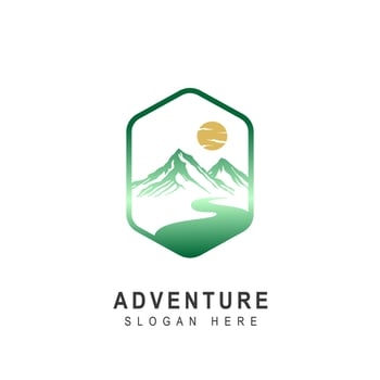 Mountain Logo, Vector Mountain Climbing, Adventure, Design For Climbing, Climbing Equipment, And Brand With Mountain Logo vector illustration