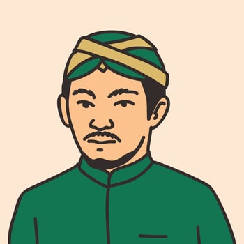Illustration of a Muslim cleric, academic, scholar, with a turban and Middle Eastern clothing vector