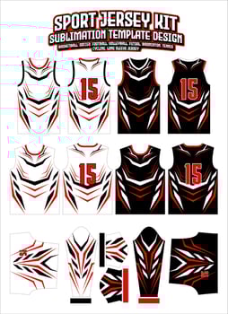 Red Black Jersey Design Sportswear Layout Template vector