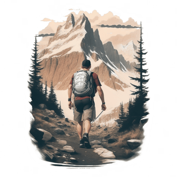 Hiking Sticker Png Transparent Background Ai Generative
