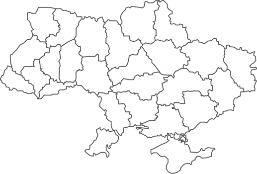 Map of Ukraine with detailed country map, line map. png